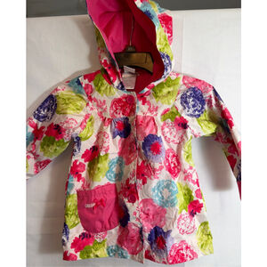 Little Girls Absorba Raincoat Jacket Size 2T Button Front Cotton Lined Spring